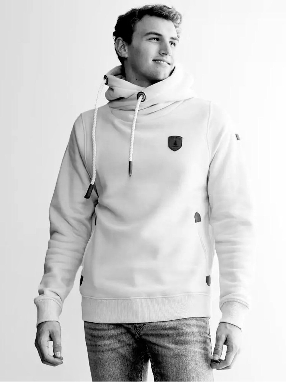 WANAKOME | XXL | Artemis Heather Grey Hoodie Rope Drawstring Cowl Neck Sweater
